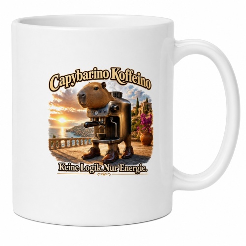 Tasse »Capybarino Koffeino – Keine Logik. Nur...