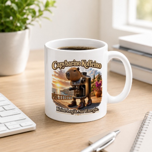 Tasse »Capybarino Koffeino – Keine Logik. Nur...