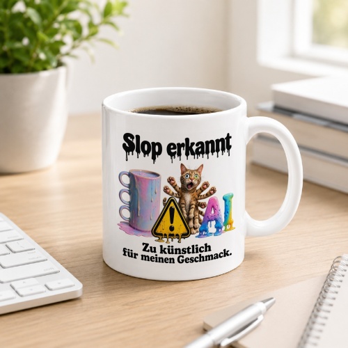 Tasse »Slop erkannt – Zu künstlich...