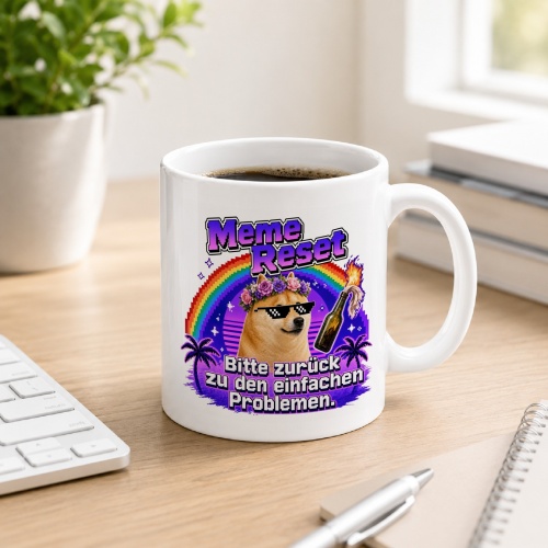 Tasse »Meme Reset – Bitte zurück zu den...