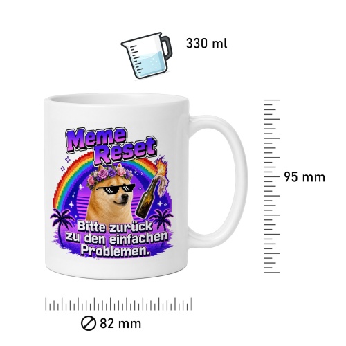 Tasse »Meme Reset – Bitte zurück zu den einfachen Problemen«