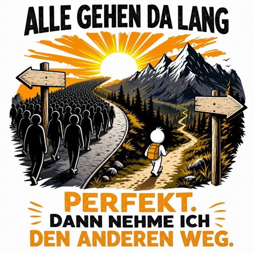 Tasse »Alle gehen da lang. Perfekt. Dann nehme ich...