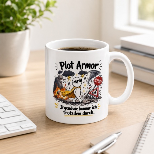 Tasse »Plot Armor – Irgendwie komme ich...