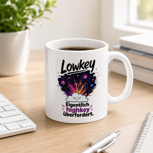 Tasse »Lowkey – Eigentlich highkey...