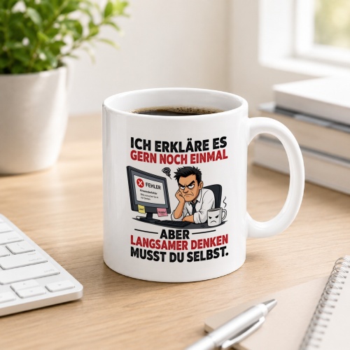 Tasse »Ich erkläre es gern noch einmal«