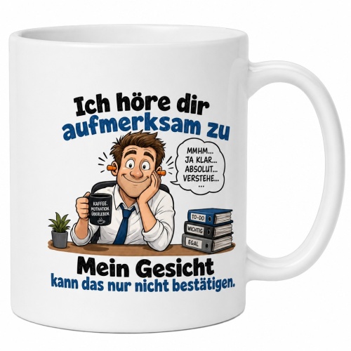 Tasse »Ich höre dir aufmerksam zu«