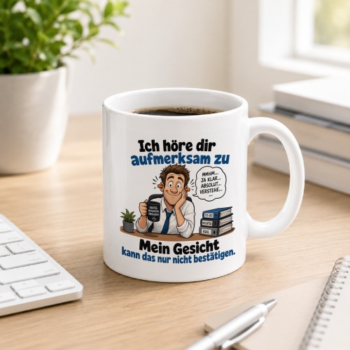 Tasse »Ich höre dir aufmerksam zu«