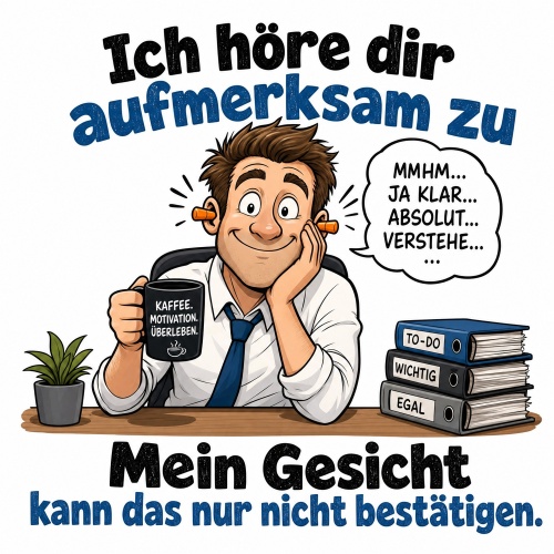 Tasse »Ich höre dir aufmerksam zu«