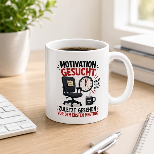 Tasse »Motivation gesucht. Zuletzt gesehen vor dem...