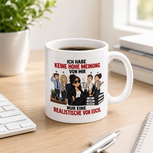 Tasse »Ich habe keine hohe Meinung von mir...«