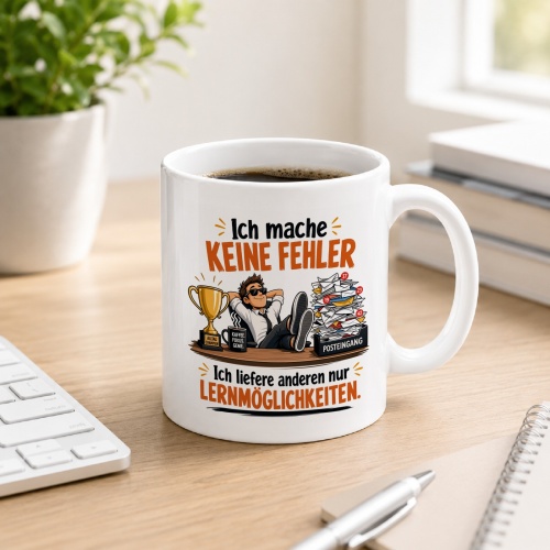 Tasse »Ich mache keine Fehler. Ich liefere...
