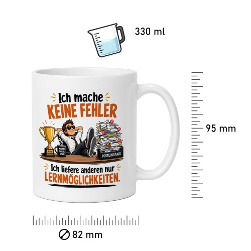Tasse »Ich mache keine Fehler. Ich liefere Lernmöglichkeiten«