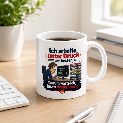 Tasse »Ich arbeite unter Druck am besten«