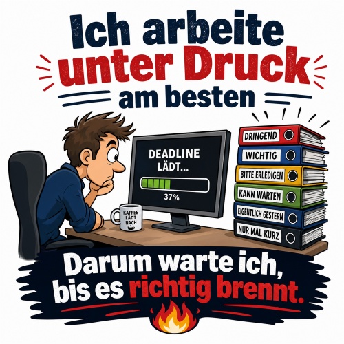 Tasse »Ich arbeite unter Druck am besten«