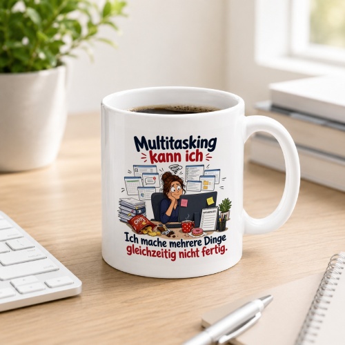 Tasse »Multitasking kann ich – Ich mache mehrere Dinge gleichzeitig nicht fertig«