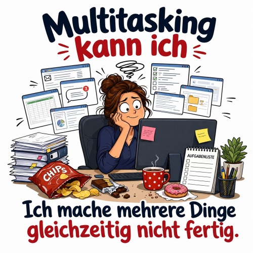Tasse »Multitasking kann ich – Ich mache mehrere Dinge gleichzeitig nicht fertig«