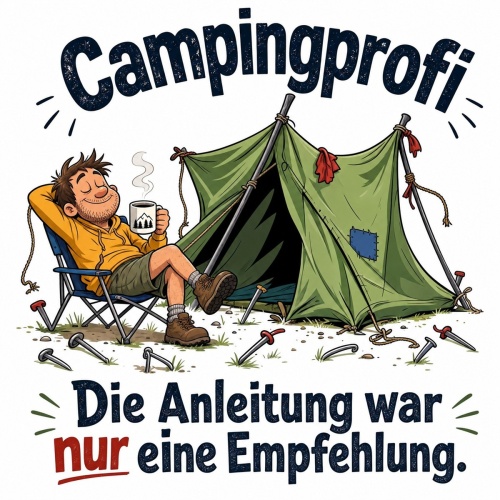 Tasse »Campingprofi – Die Anleitung war nur...