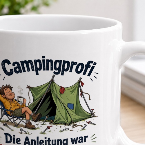 Tasse »Campingprofi – Die Anleitung war nur eine Empfehlung«