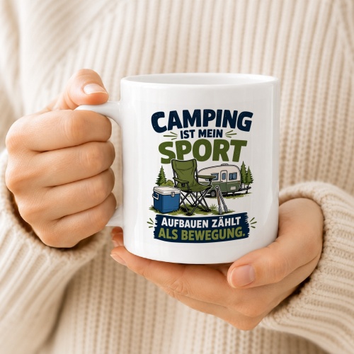 Tasse »Camping ist mein Sport«