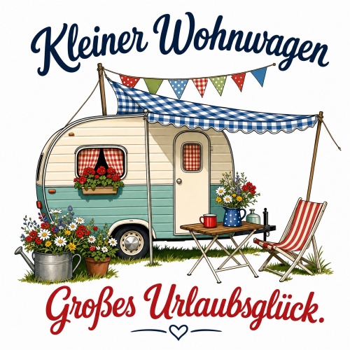Tasse »Kleiner Wohnwagen – Großes Urlaubsglück«