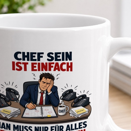 Tasse »Chef sein ist einfach. Man muss nur für alles verantwortlich sein.«