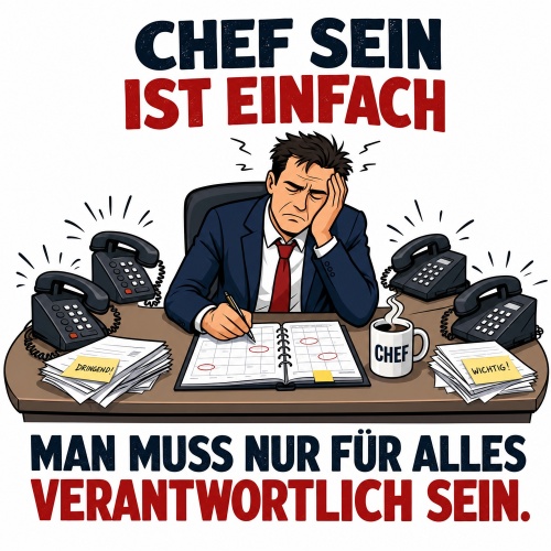 Tasse »Chef sein ist einfach. Man muss nur für alles verantwortlich sein.«
