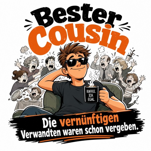 Tasse »Bester Cousin – Die vernünftigen Verwandten waren vergeben«