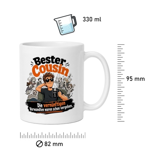 Tasse »Bester Cousin – Die vernünftigen Verwandten waren vergeben«
