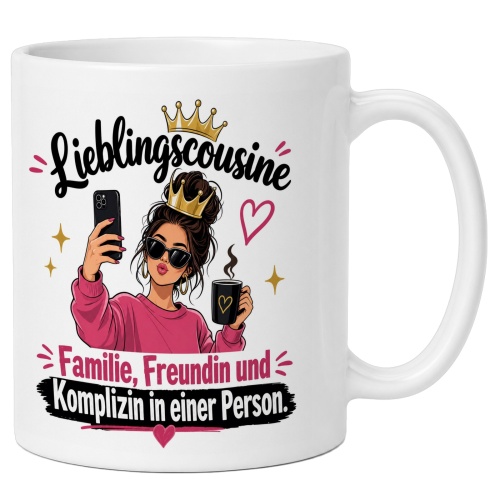 Tasse »Lieblingscousine – Familie, Freundin,...
