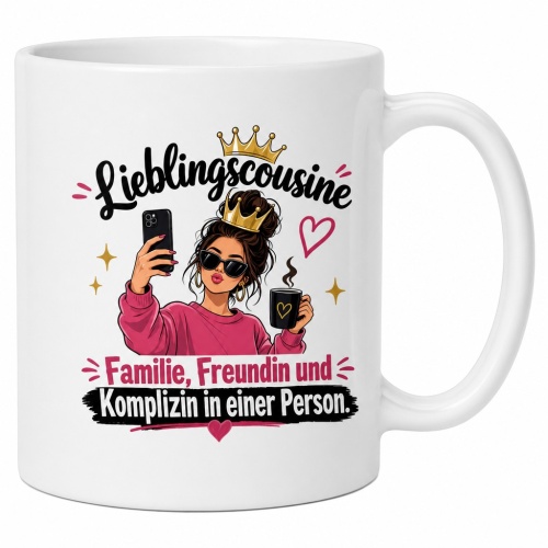 Tasse »Lieblingscousine – Familie, Freundin,...