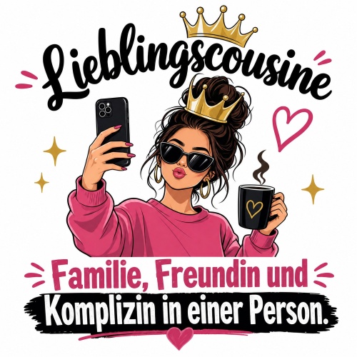 Tasse »Lieblingscousine – Familie, Freundin, Komplizin«