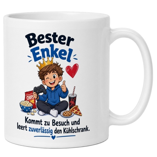Tasse »Bester Enkel. Kommt zu Besuch und leert den...