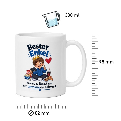 Tasse »Bester Enkel. Kommt zu Besuch und leert den Kühlschrank«