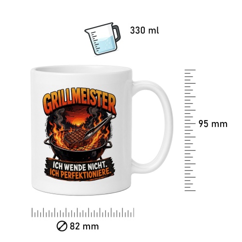Tasse »Grillmeister – Ich wende nicht. Ich perfektioniere.«
