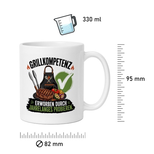 Tasse »Grillkompetenz – Erworben durch jahrelanges Probieren«
