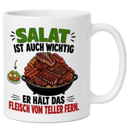 Tasse »Salat ist auch wichtig. Er hält das...