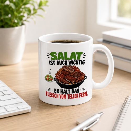 Tasse »Salat ist auch wichtig. Er hält das...