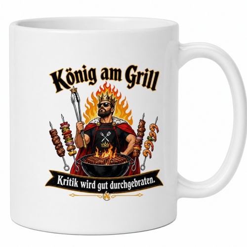 Tasse »König am Grill – Kritik wird gut...