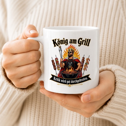 Tasse »König am Grill – Kritik wird gut durchgebraten«