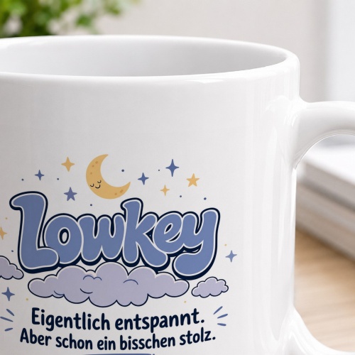 Tasse »Lowkey. Eigentlich entspannt. Aber schon stolz.«