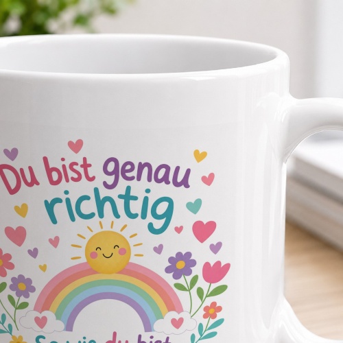 Tasse »Du bist genau richtig«