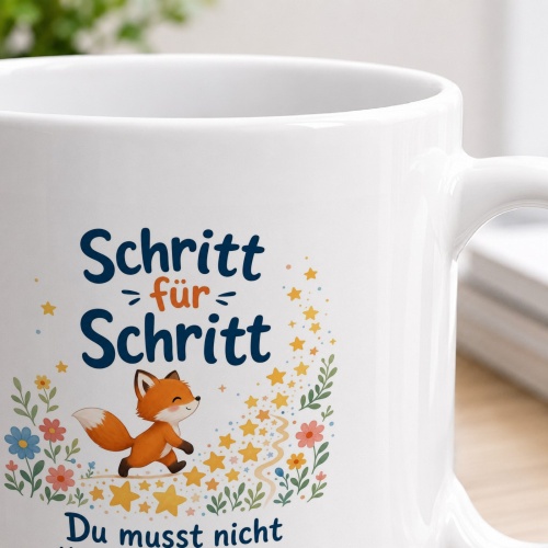 Tasse »Schritt für Schritt – Du musst nicht alles sofort können«