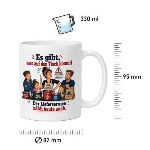 Tasse »Es gibt, was auf den Tisch kommt«