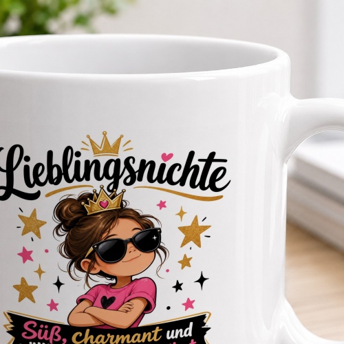 Tasse »Lieblingsnichte – Süß, charmant und verwöhnt«