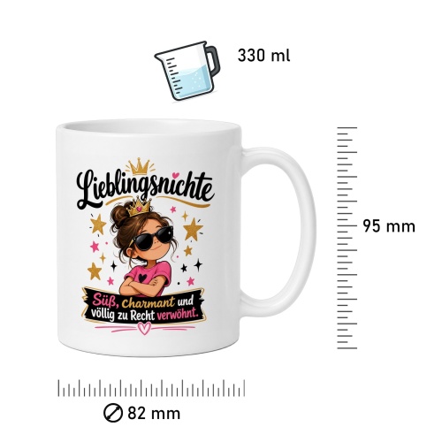 Tasse »Lieblingsnichte – Süß, charmant und verwöhnt«