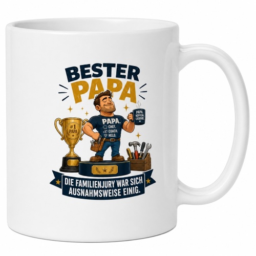 Tasse »Bester Papa – Familienjury einig«