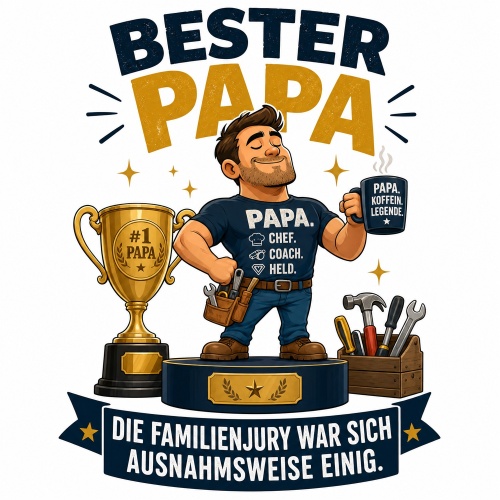 Tasse »Bester Papa – Familienjury einig«
