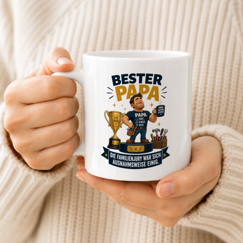 Tasse »Bester Papa – Familienjury einig«