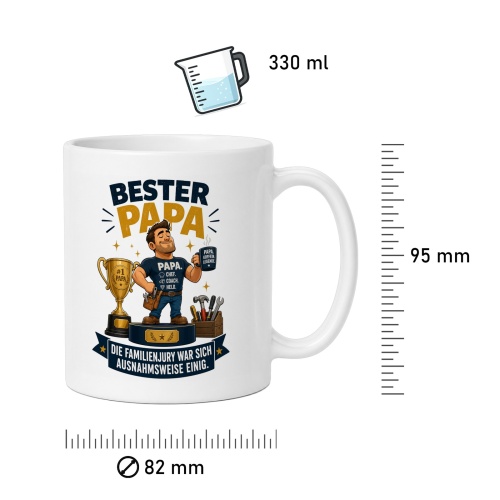 Tasse »Bester Papa – Familienjury einig«