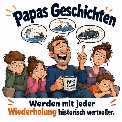 Tasse »Papas Geschichten werden historisch...